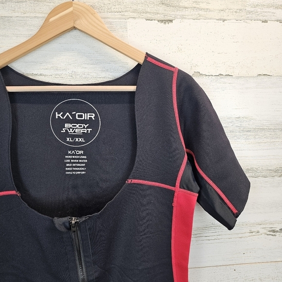 Ka'Oir Fitness Womens Body Sweat Suit Plus Sz XXL Black & Red Workout Shapewear - Picture 11 of 12